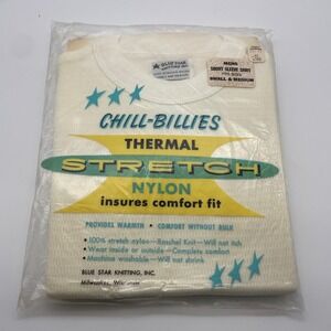 NOS Blue Star Knitting Mens 100% Stretch Nylon‎ Thermal Long Johns Underwear